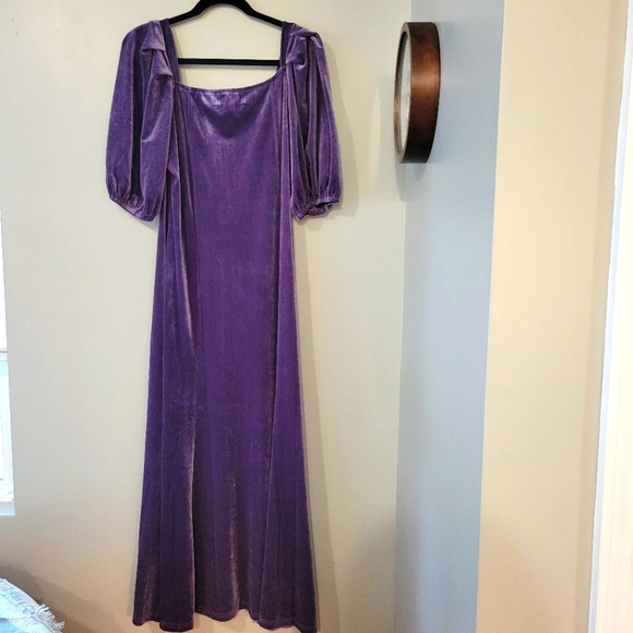 JessaKae Royal Purple Velvet Whimsigoth Dark Fairy Glam Maxi Dress. Size XL - Picture 4 of 10